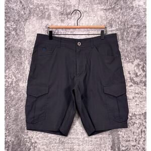 Kuhl Renegade Cargo Shorts 35 Mens Gray Nylon